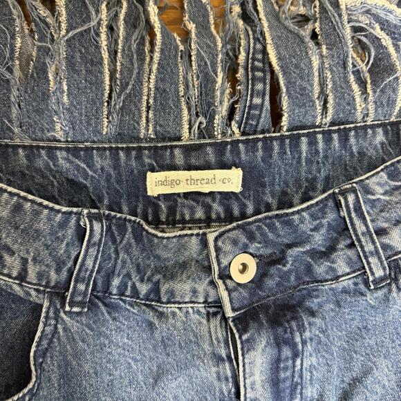 Indigo Thread‎ Co. Fringe Denim Skirt Size 8 - Picture 4 of 6